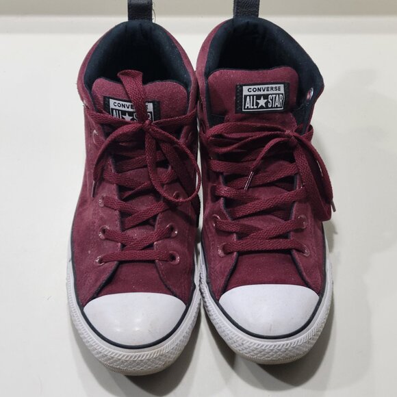 Converse Chuck Taylor All Star 161467c Mid Unisex Shoes Dark Burgundy-White - Picture 1 of 9